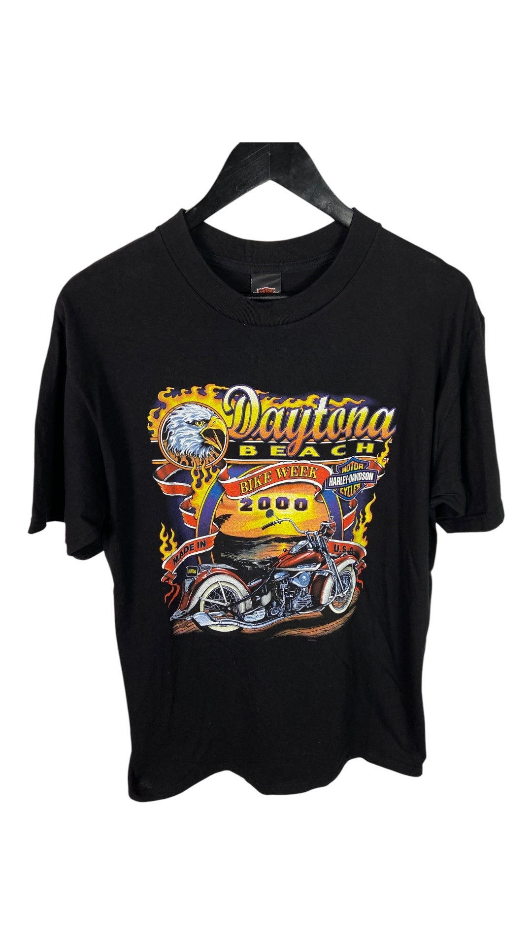 VTG 2000 Harley Davidson Bike Week Flame Tee Sz Large