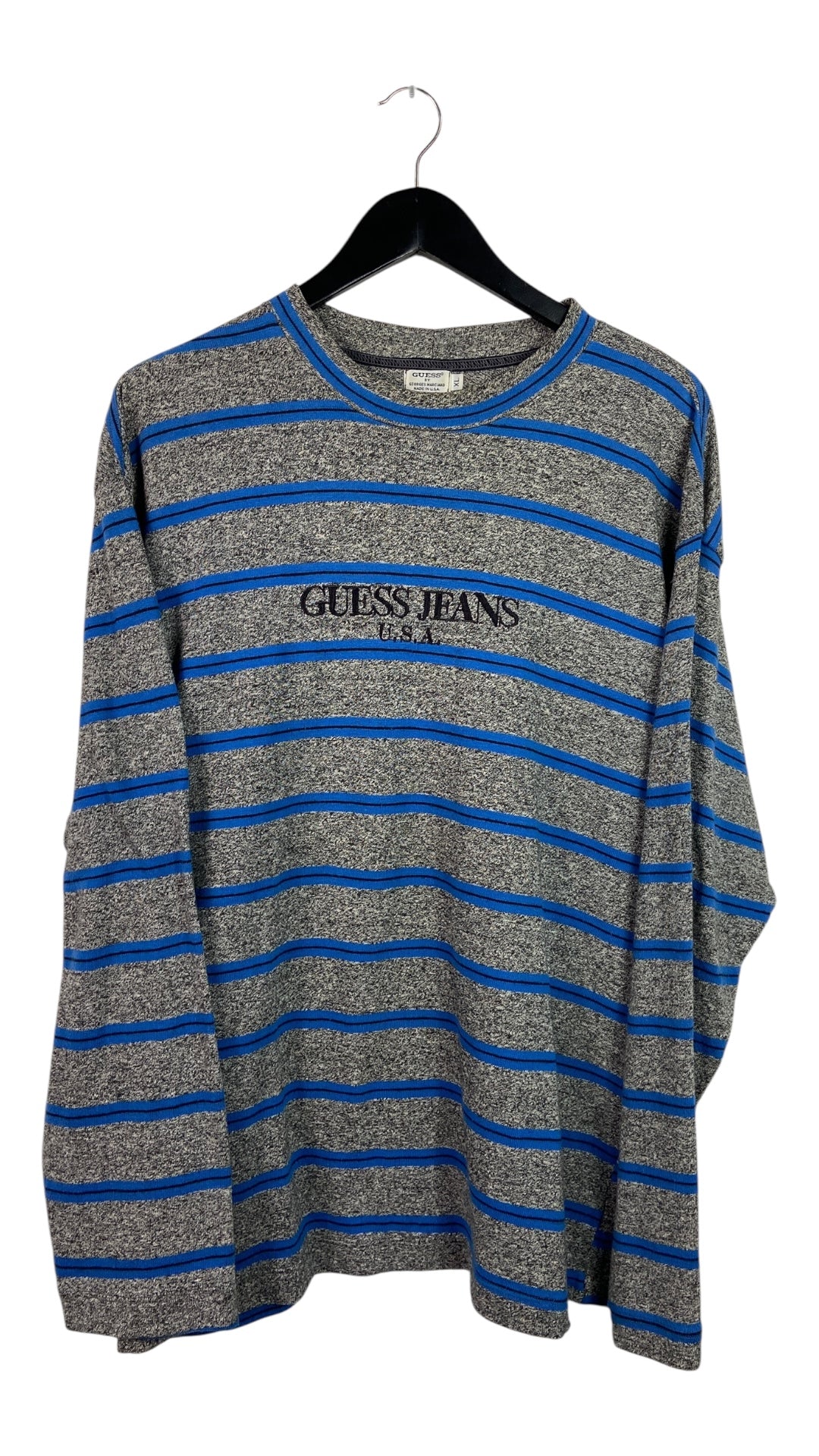 VTG Guess Jeans USA Blue/Gray LS Tee Sz XL