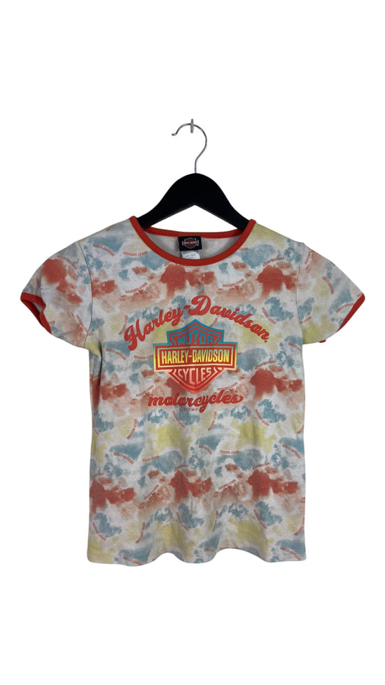 Harley Davidson Tie Dye Baby Tee Sz Wmns S