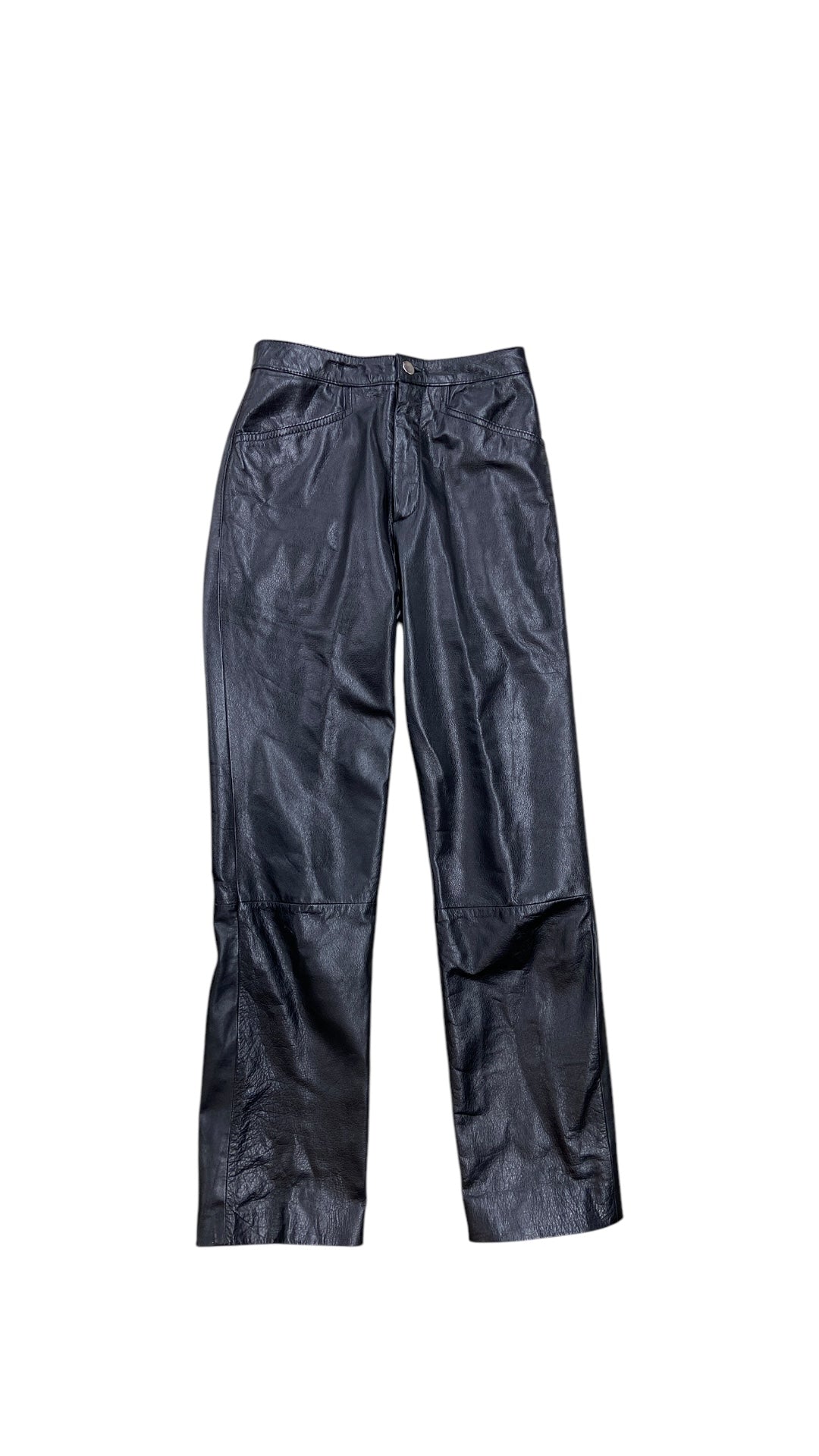 VTG Wilsons Black Leather Pants Sz 27x32