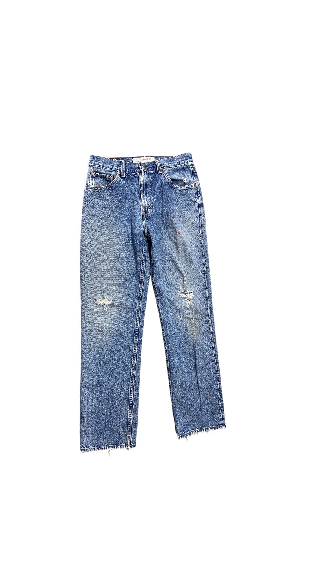 VTG GAP Distressed Straight Leg Blue Jeans Sz 31x32