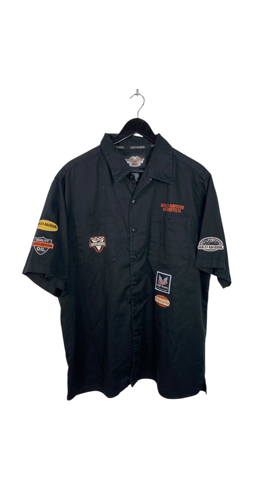 Y2K Harley Davidson S/S Black Button Up Shirt Sz XL