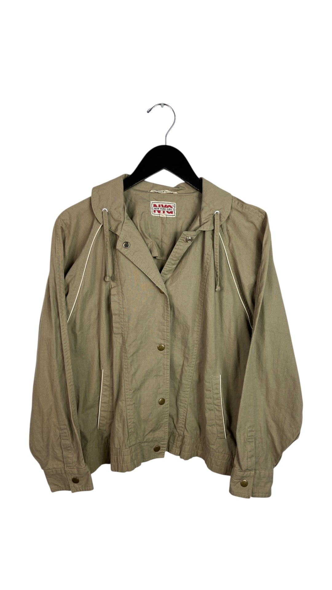 VTG NY Girl Mossy Green Button Up Jacket Sz Wmns M