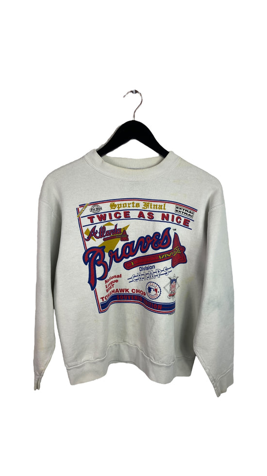VTG Atlanta Braves Twice As Nice NL Champs Crewneck Sz S