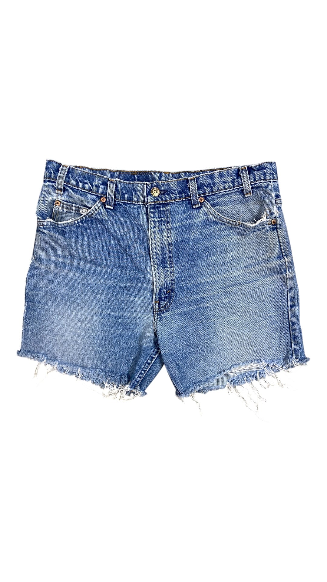 VTG 80s Levis Orange Tab Cutoff Shorts Sz 35"