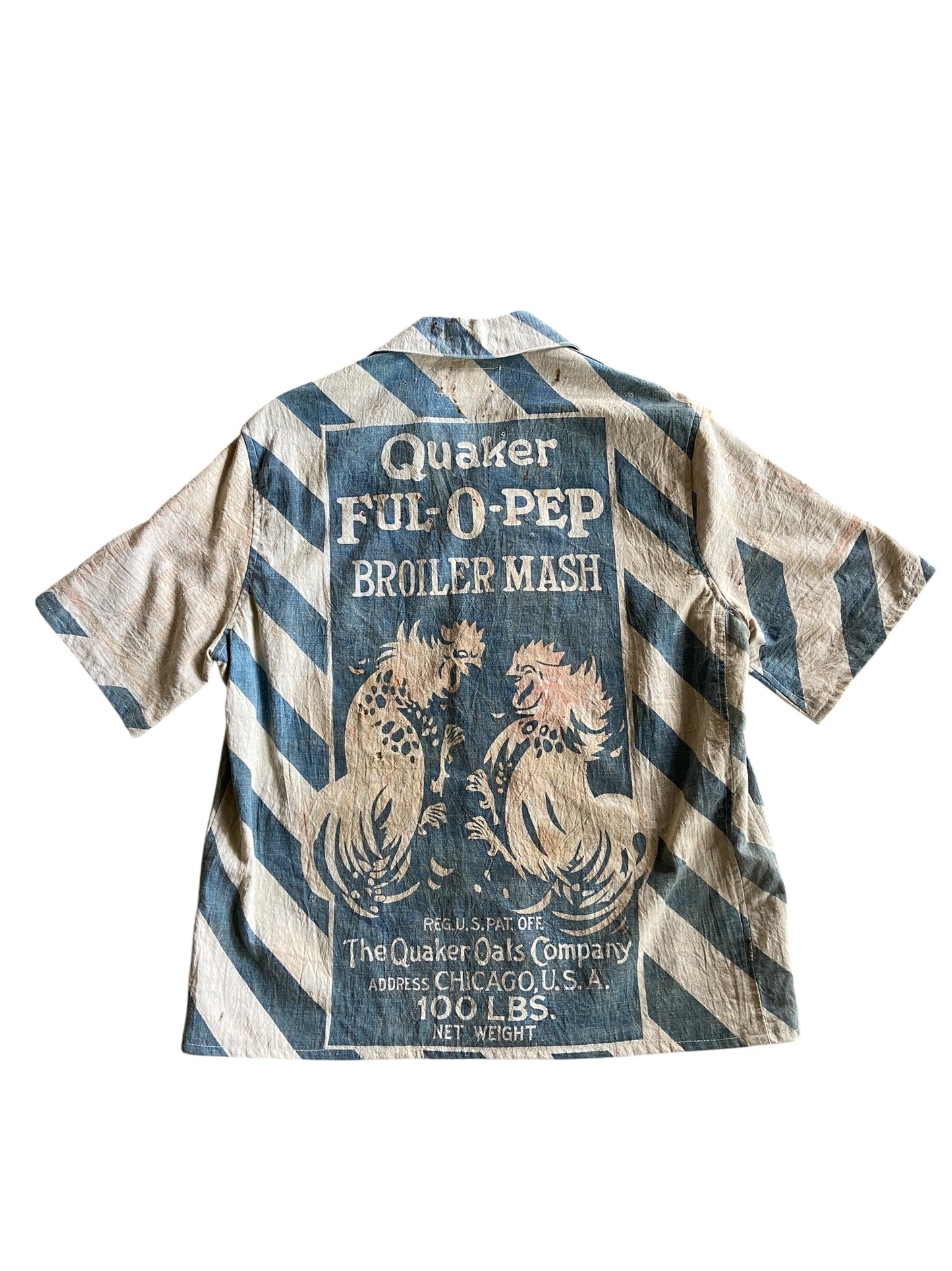 Reworked Boilermash Sack Feed Button Up by david turner Size L