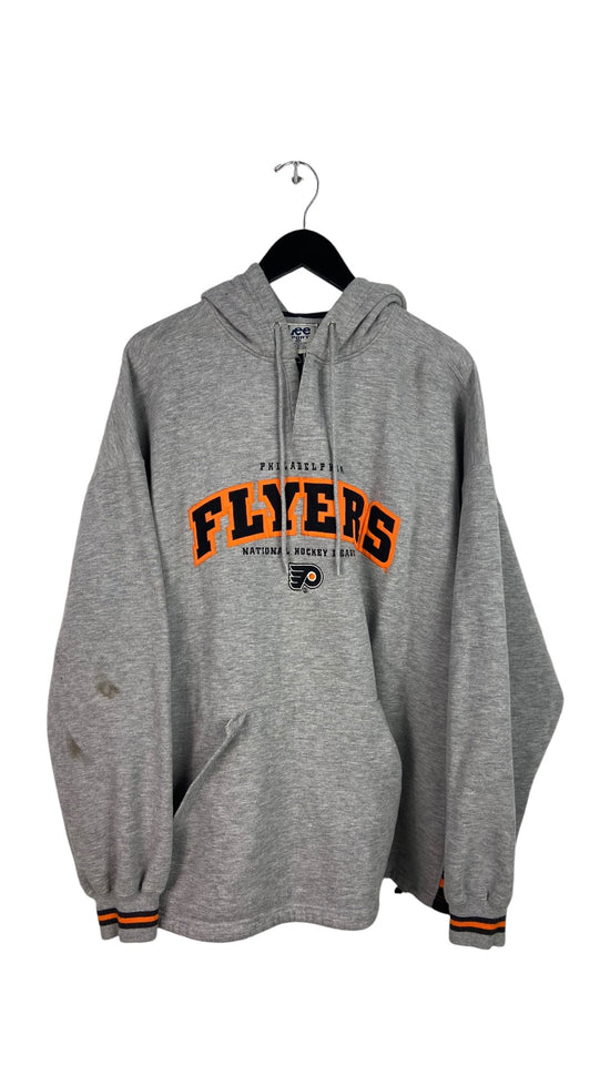 VTG Philadelphia Flyers NHL 1/4 Zip Hoodie Sz XXL