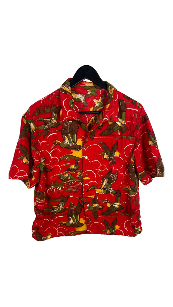VTG Reworked  Marled Duck Button Up Shirt by David Turner Sz Med