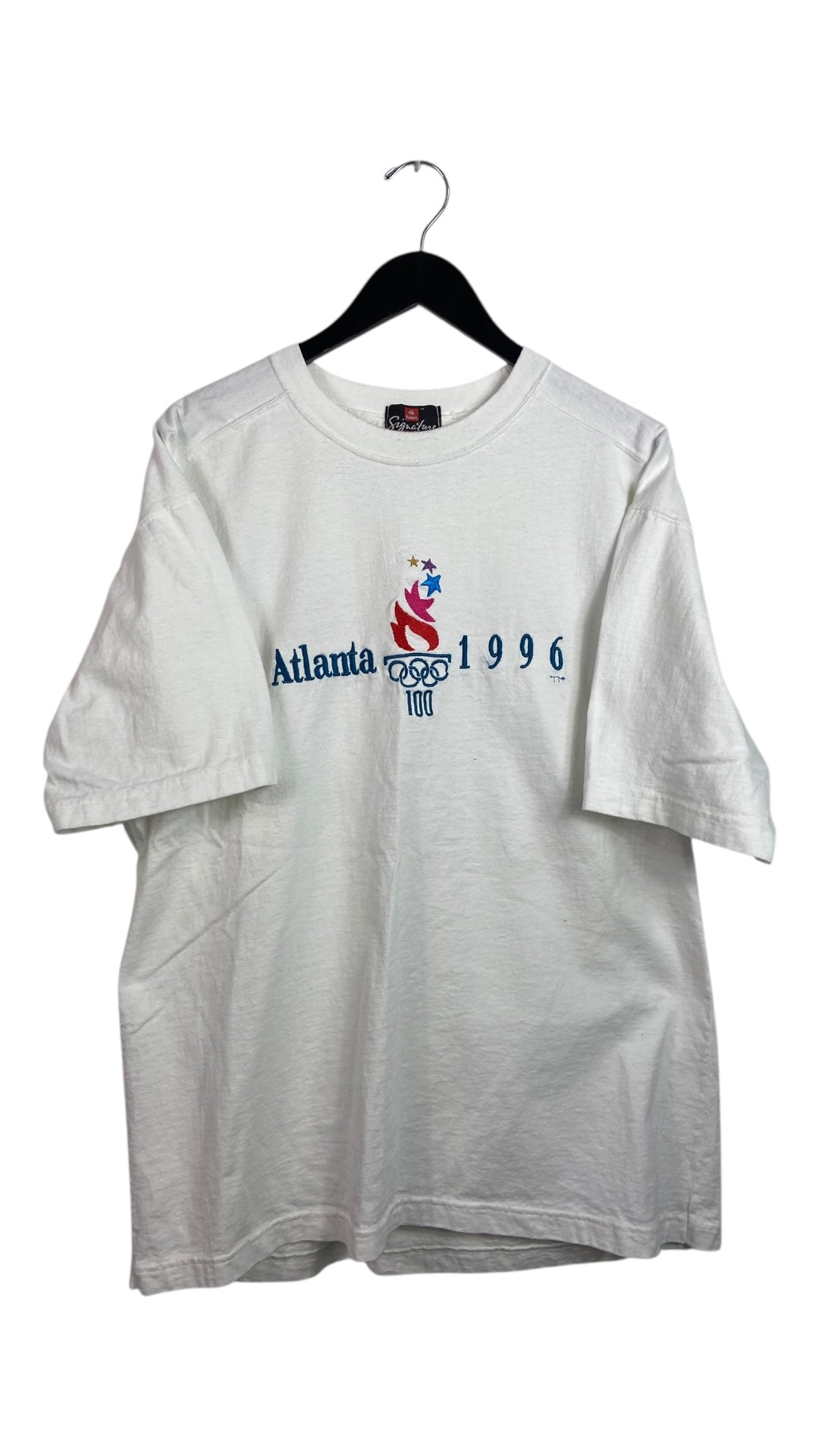 VTG Atlanta 1996 Blue Embroidery Tee Sz XL