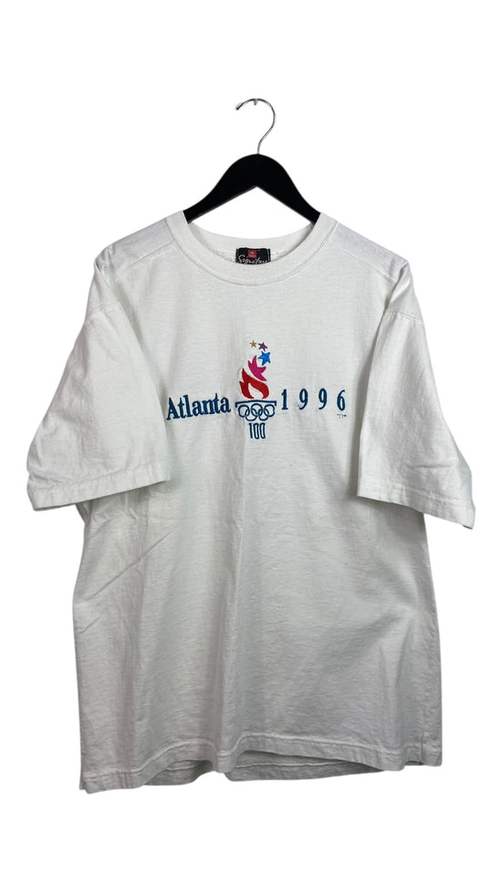 VTG Atlanta 1996 Blue Embroidery Tee Sz XL