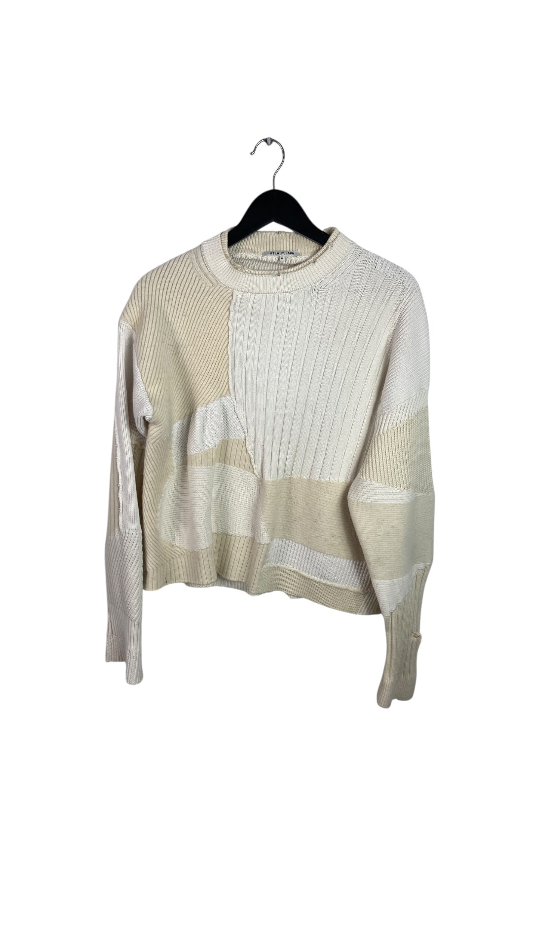 Helmut Lang Cream Woven Sweater Sz M