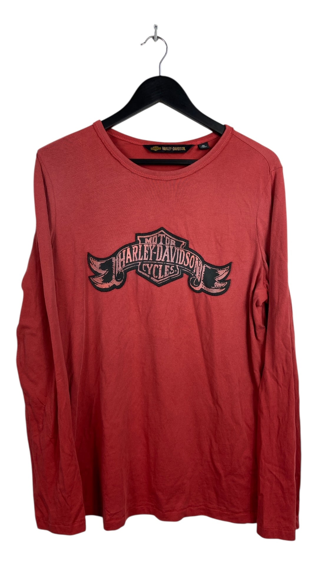VTG Harley Davidson Red LS Tee Sz XL