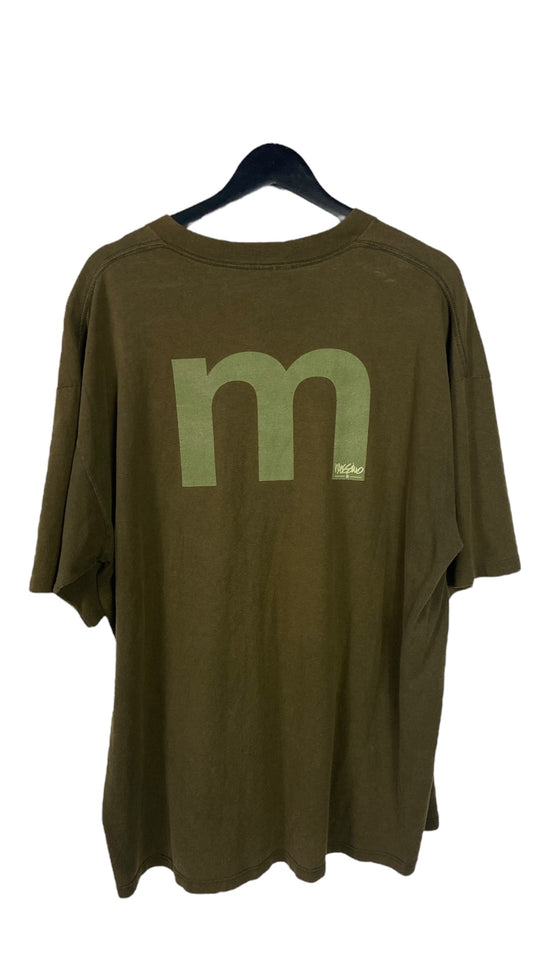 Y2K Mossimo Alphabet Brown Tee Sz XL/2XL
