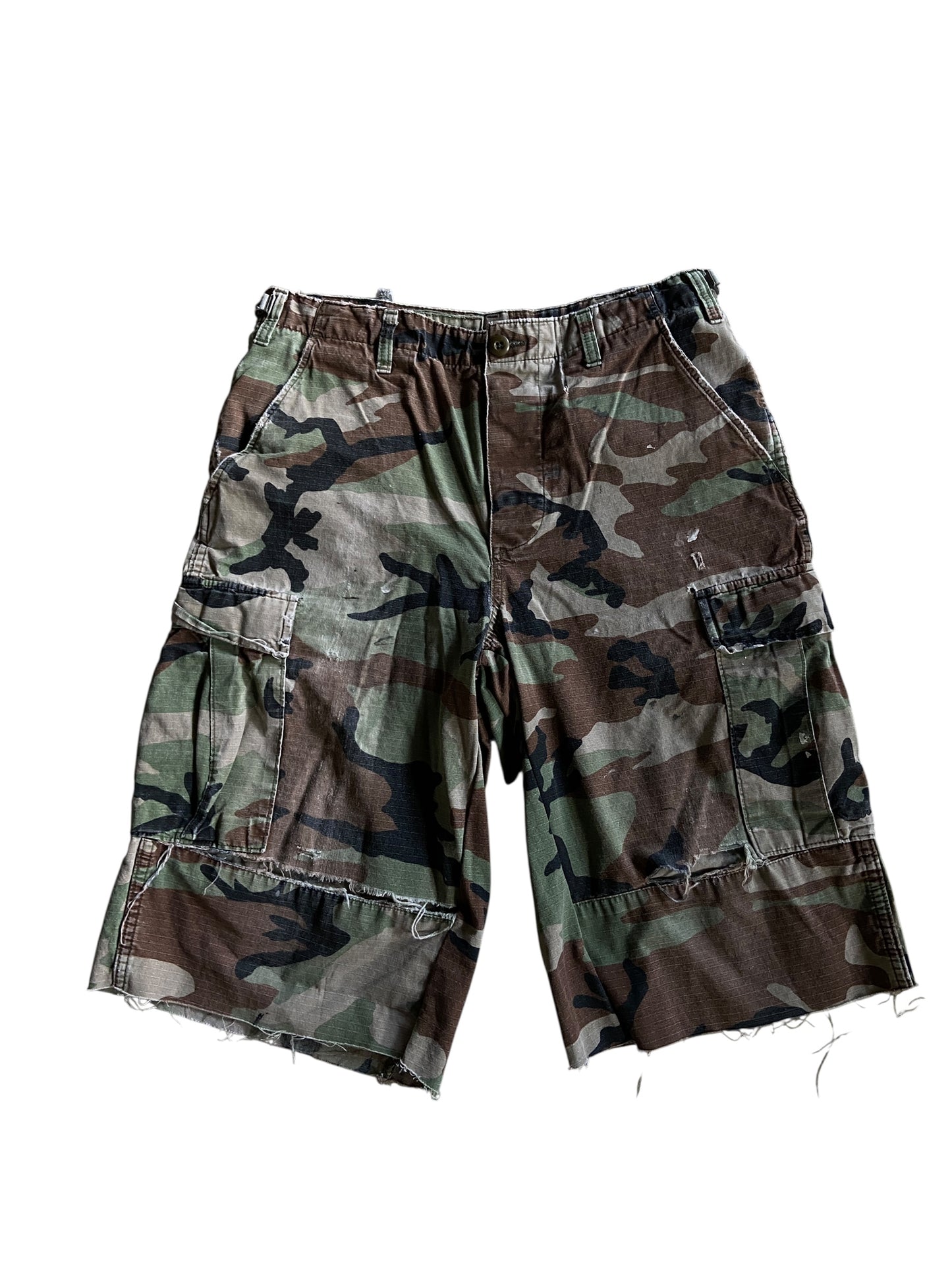 Reworked Natural Faded Camo Shorts by david turner
