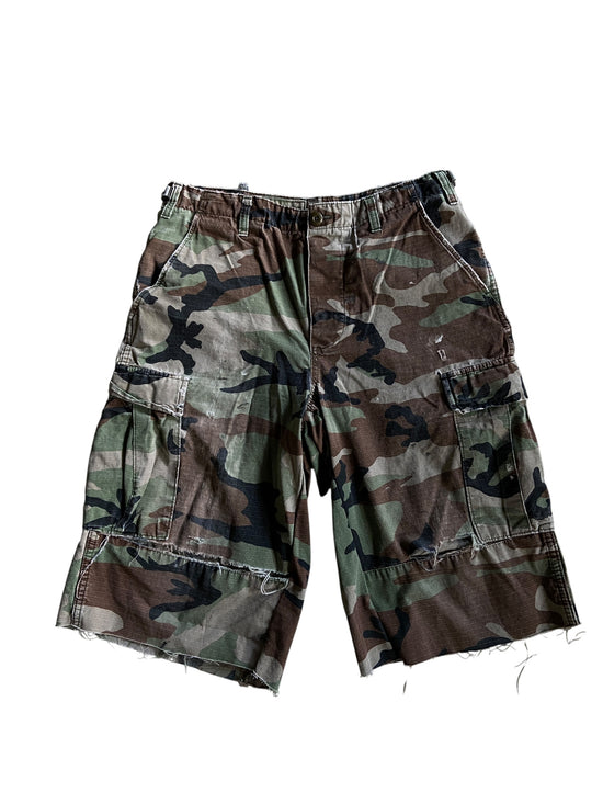 Reworked Natural Faded Camo Shorts by david turner