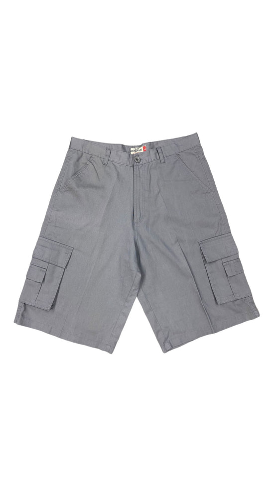 Vtg Grey Denim and Rivets Cargo Shorts Sz 34