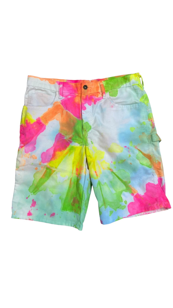 VTG Dickies Tie-Dye Cargo Shorts Sz 34x11