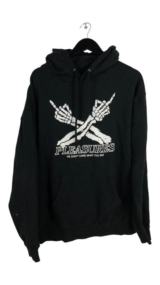 Used Pleasures Skeleton Hands Hoodie Sz L