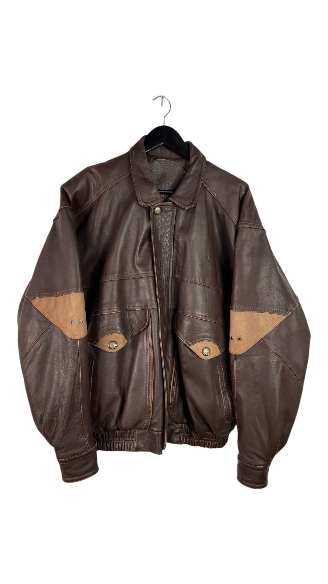 VTG Jackets In Leather Brown/Cream Leather Jacket Sz XL