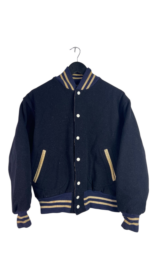 VTG Reversible Black/Tan Varsity Jacket Sz S