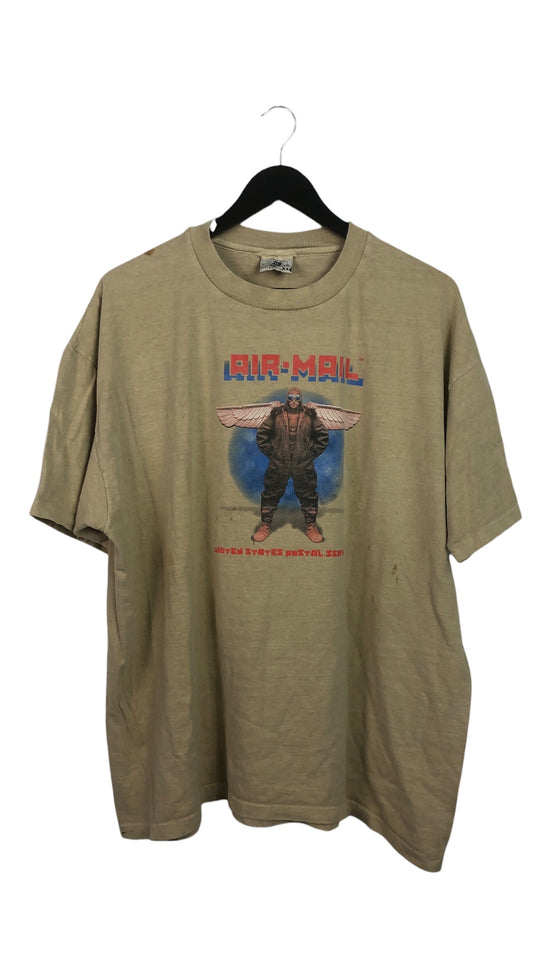 VTG USPS Air Mail Brown Tee Sz XL