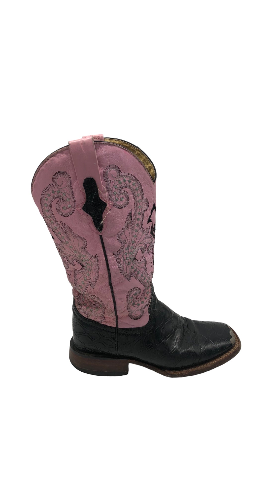 Ferrini Pink Square Toe Cowboy Boots Sz 6W