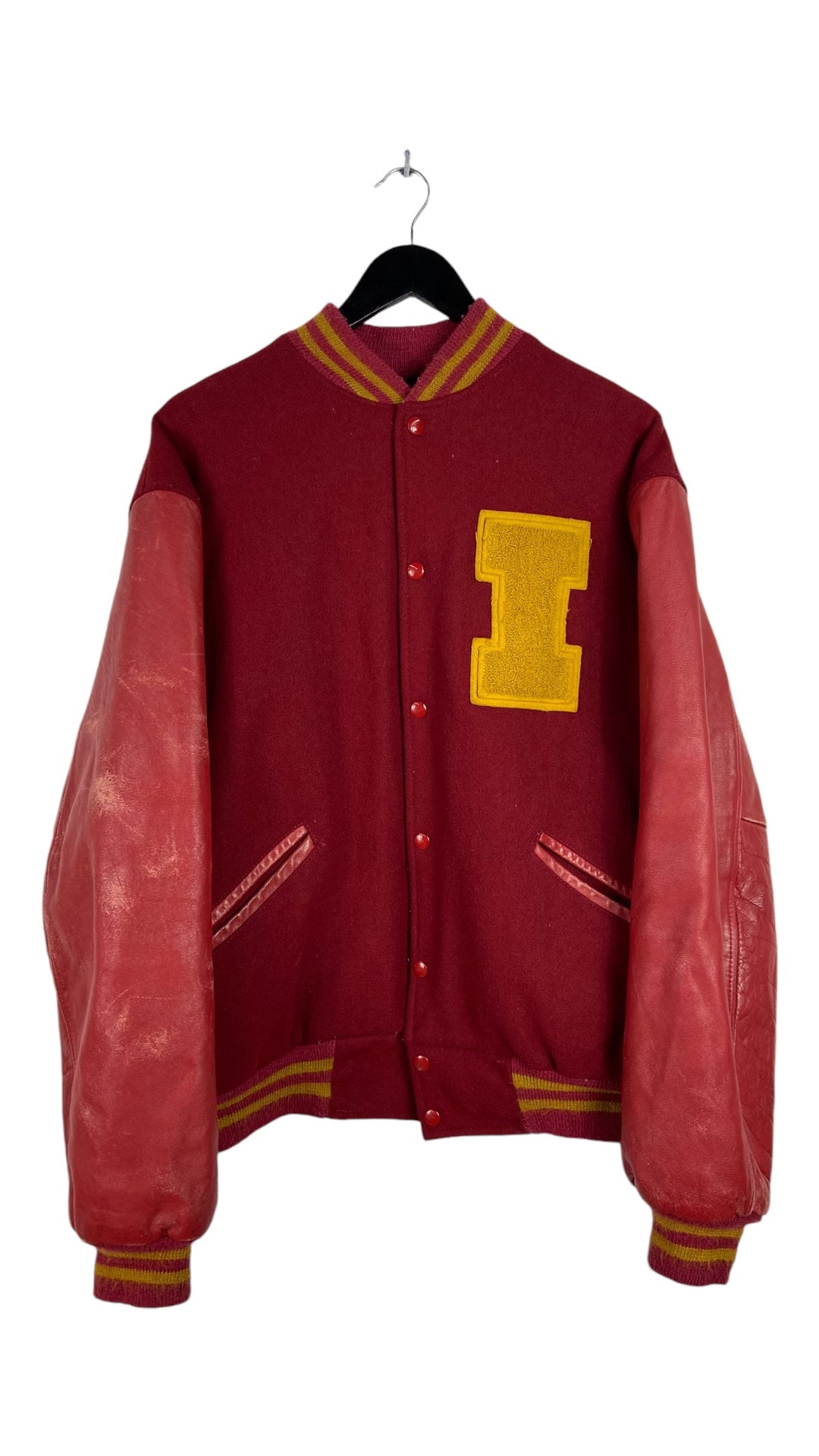 VTG Meca Red/Yellow Varsity Jacket Sz XL