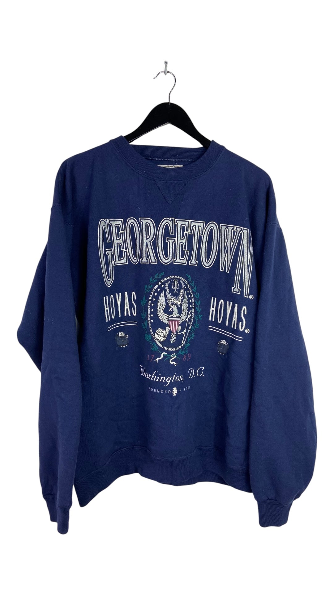 VTG Georgetown Hoyas Washington DC Crest Sweatshirt Sz L