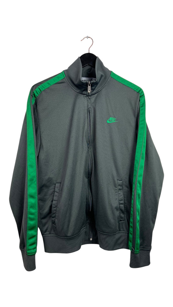 Y2K Nike Silver Tag Black Green Mesh Track Jacket Sz L