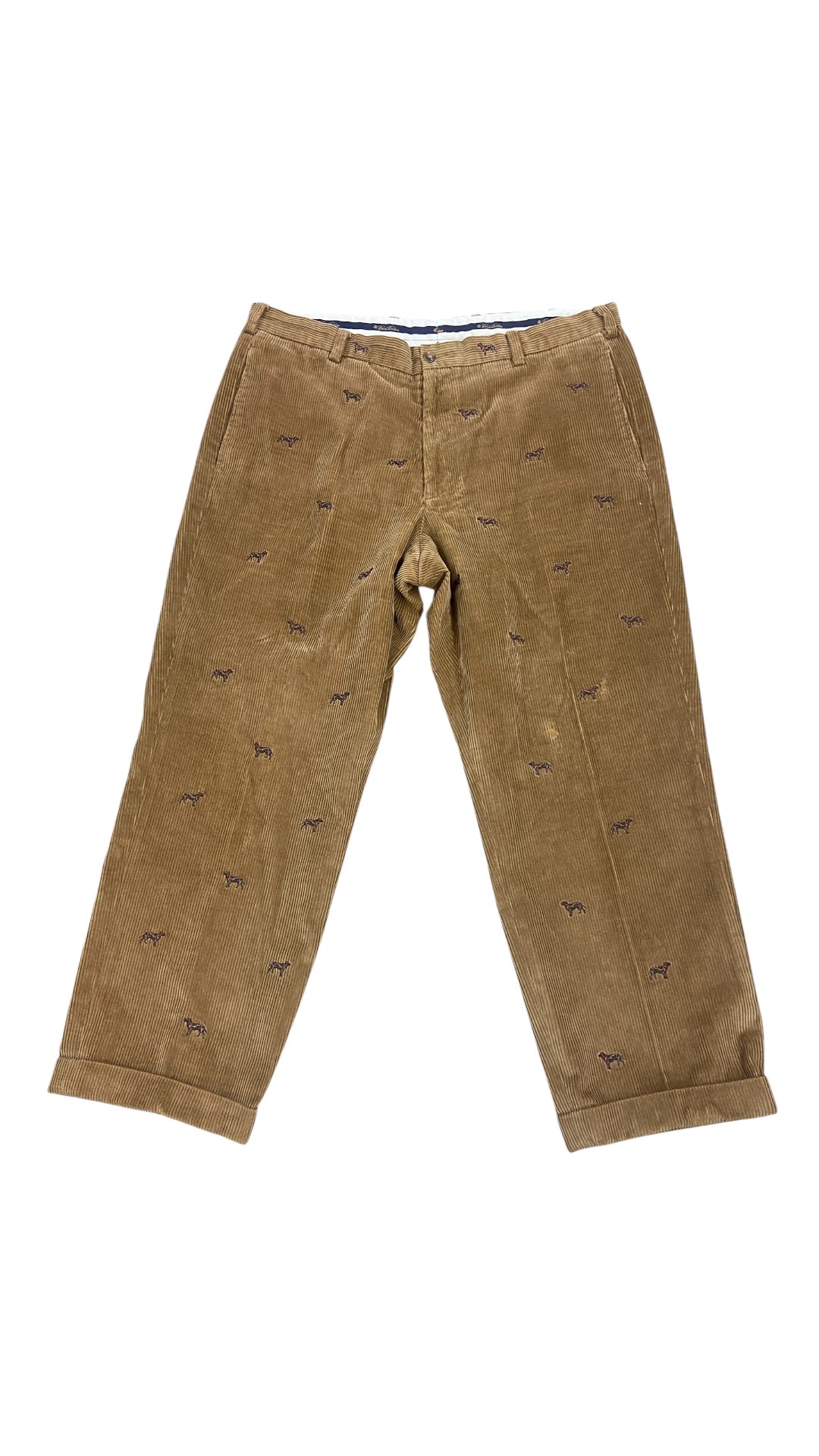 Brooks Brothers Corduroy Dog Embroidery Pants Sz 40x28