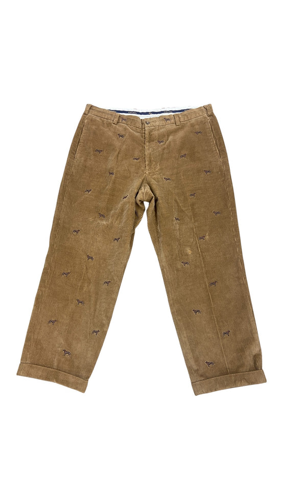 Brooks Brothers Corduroy Dog Embroidery Pants Sz 40x28