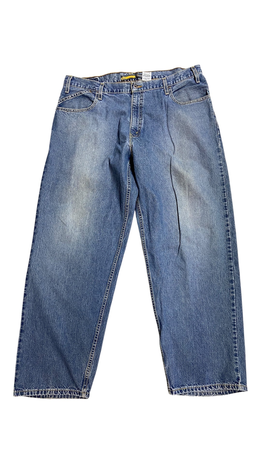 Y2K Levi’s Silvertab Baggy Yellow Stitching Denim Jeans Sz 38x32