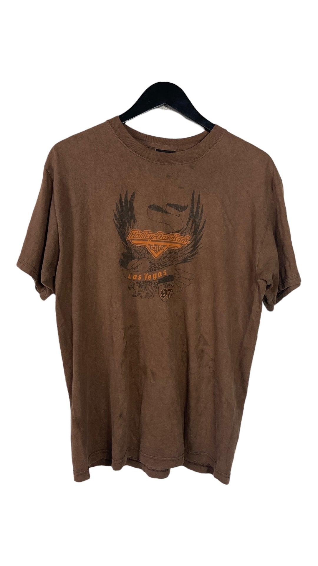 VTG Harley Davidson Cafe Las Vegas Brown Tee Sz M