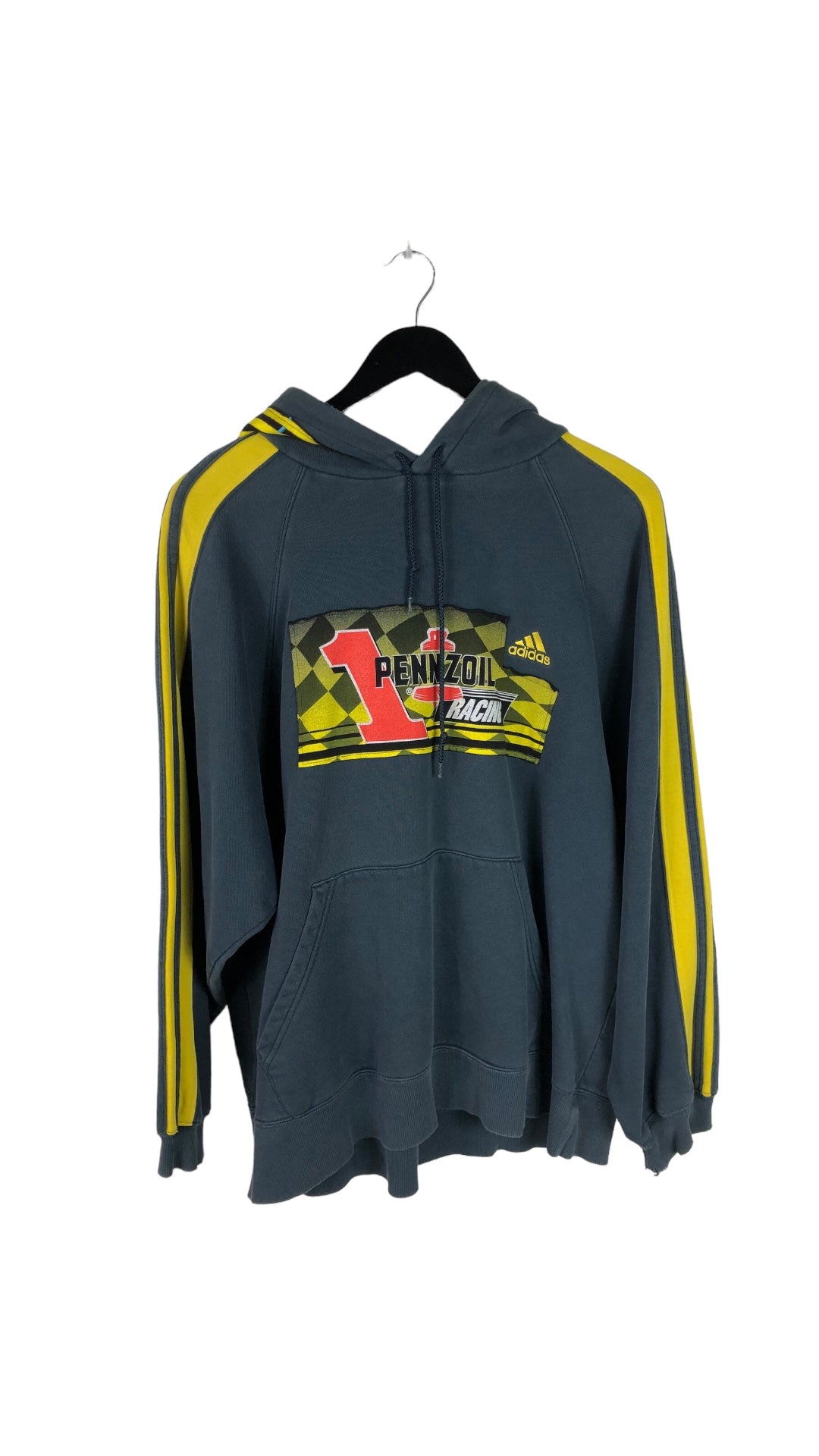 Reworked Penzoil Adidas Hooded Sweatshirt Sz L