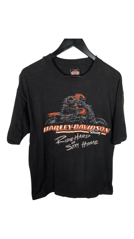 VTG Harley Davidson Racing Ride Hard Tee Sz Large