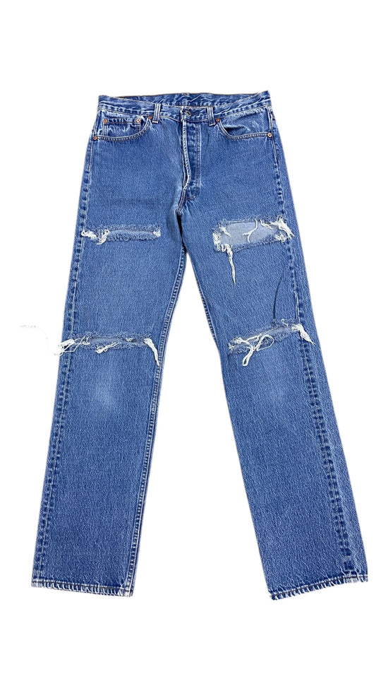 VTG Levis Ripped Denim Pant Sz 32x33