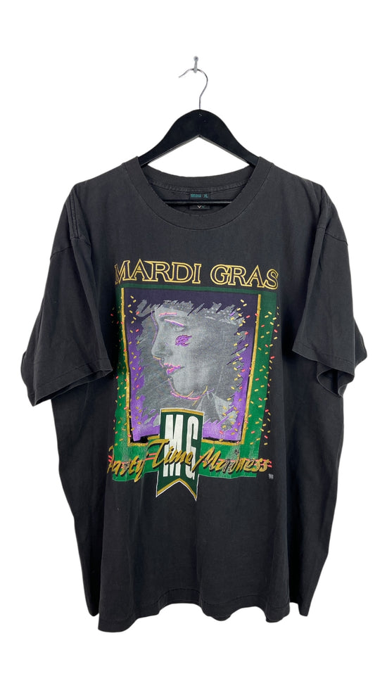 VTG Thrashed Mardi Gras Party Time Madness Tee Sz XL