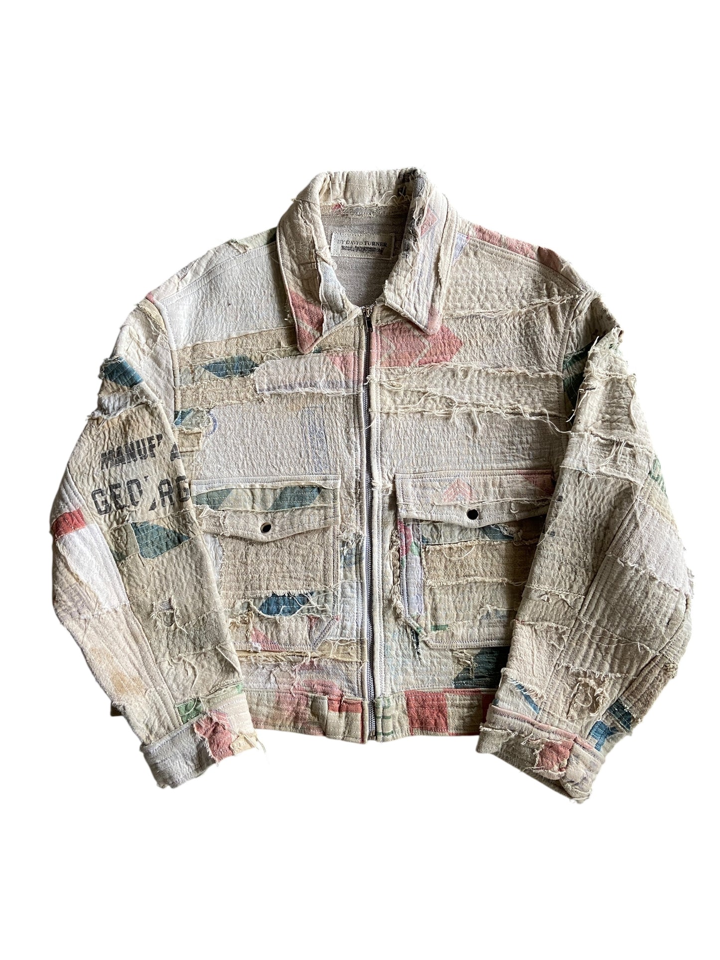 Reworked Cream Crust FeedSack Jacket by david turner Sz M/L