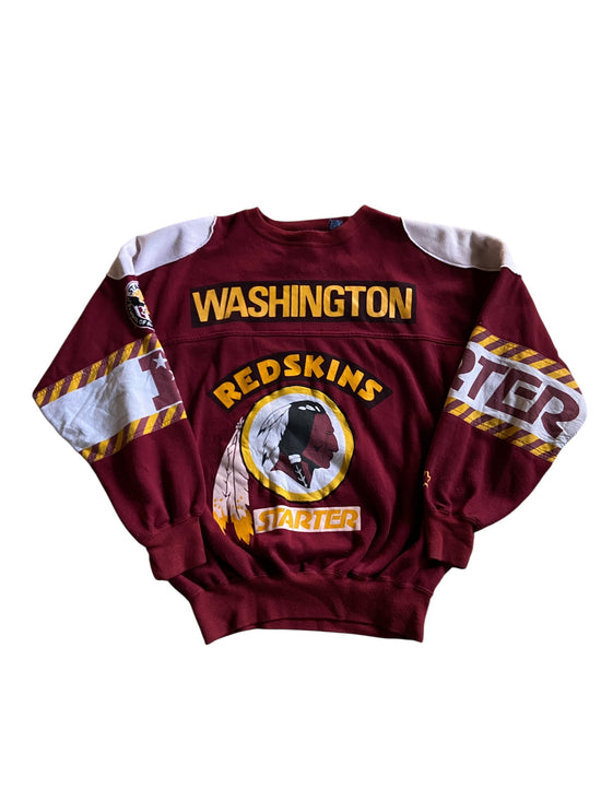 VTG Washington Redskins Patch Embroidered Sweater Sz XL