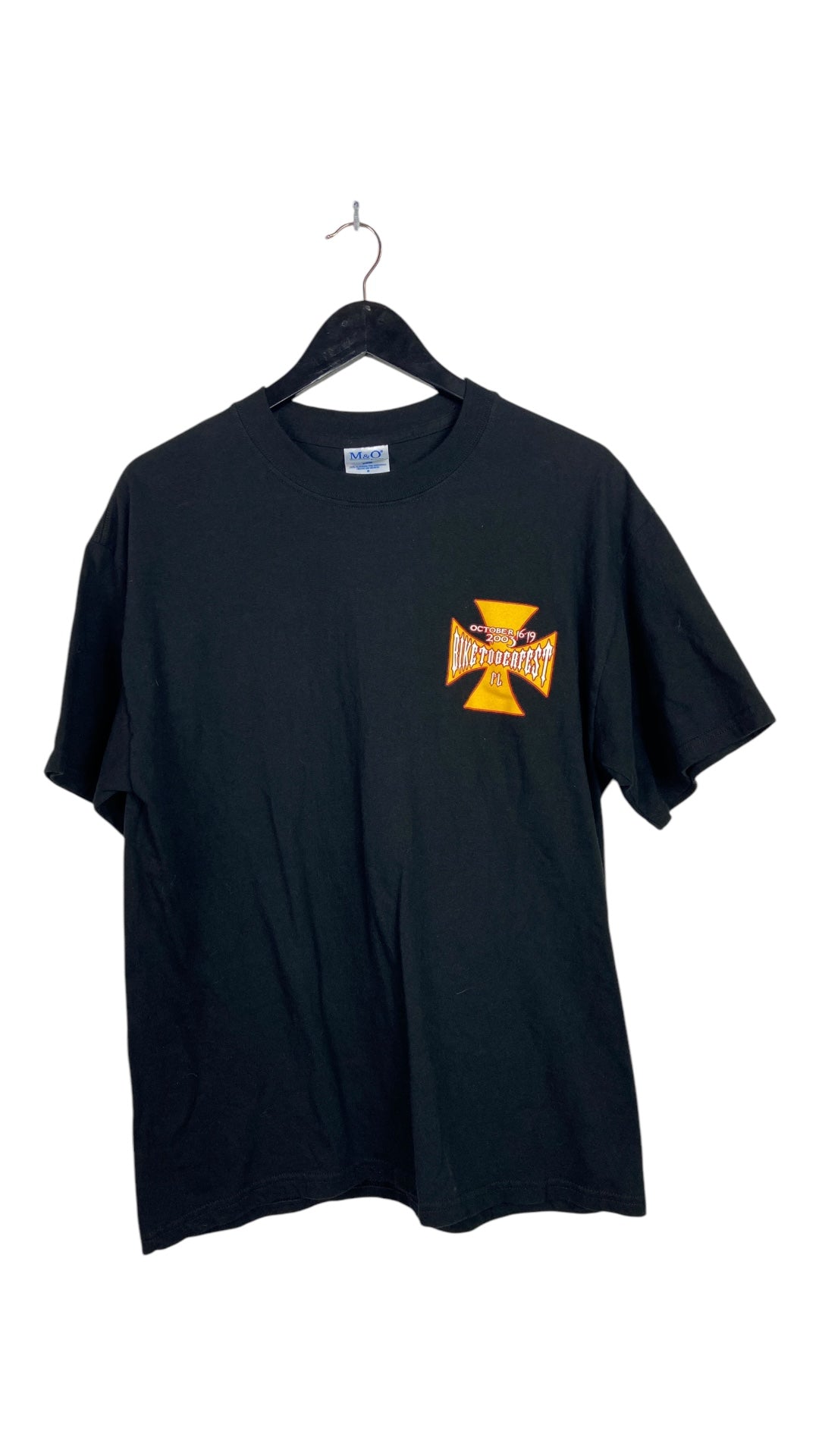 Y2K Biketoberfest '03 Cross Black Tee Sz L