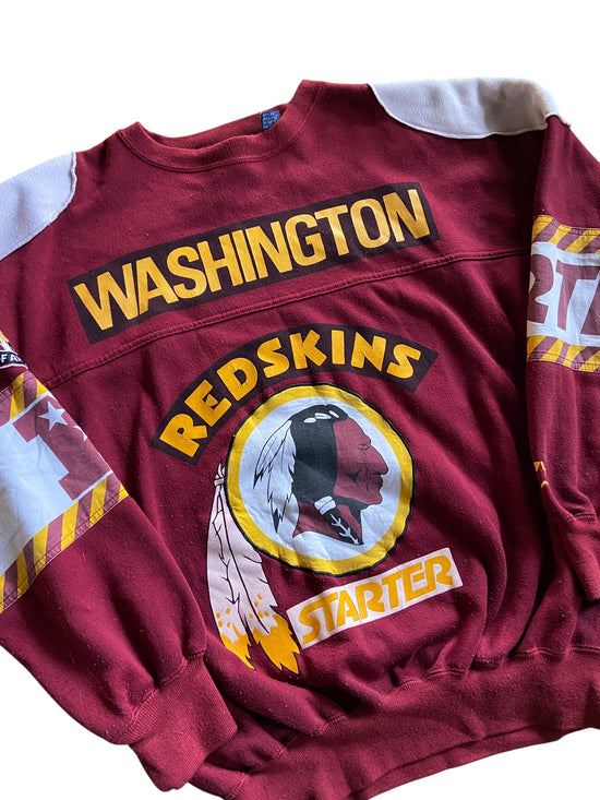VTG Washington Redskins Patch Embroidered Sweater Sz XL