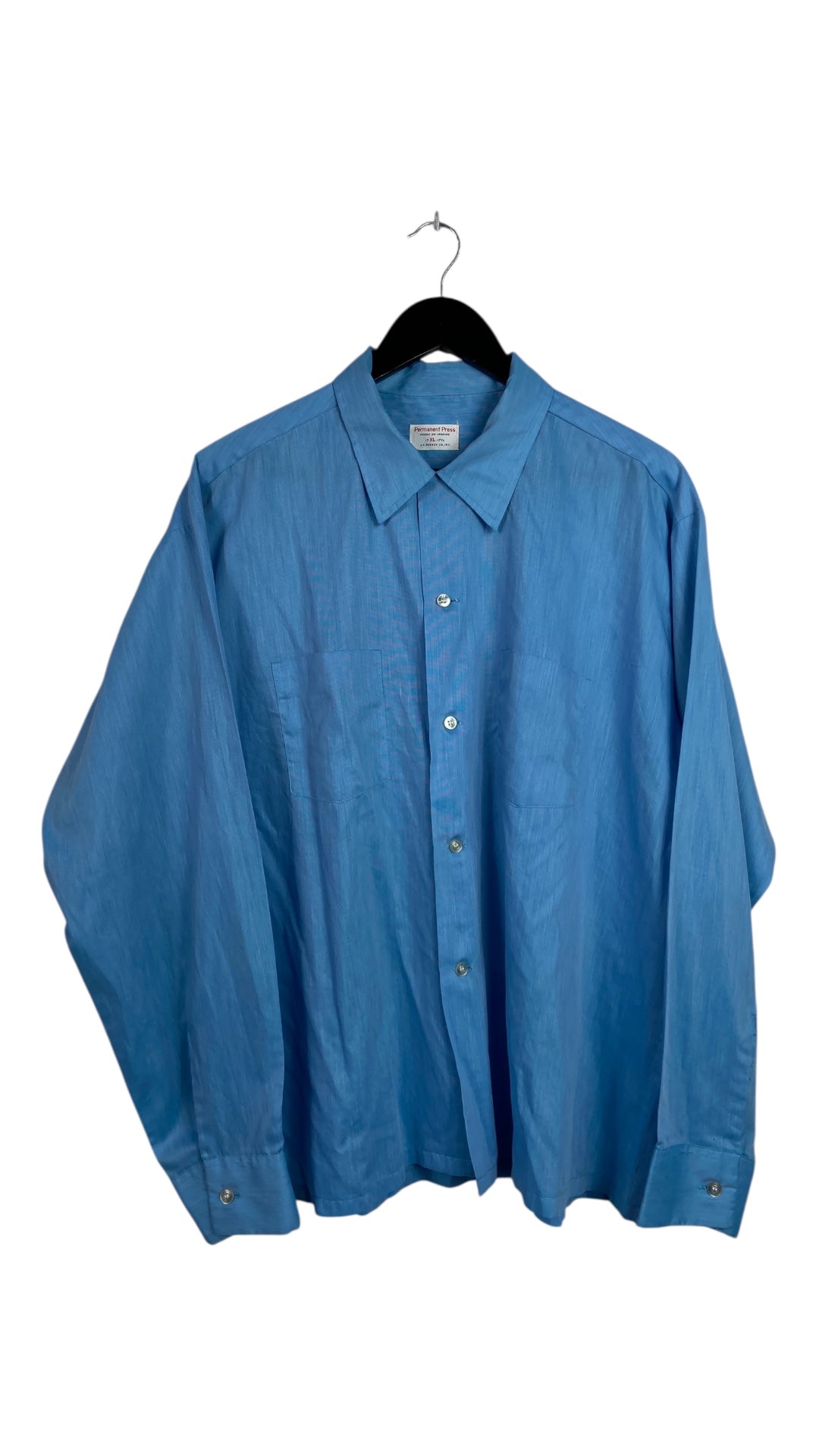 VTG JCPenny Baby Blue Button Up Shirt Sz XL