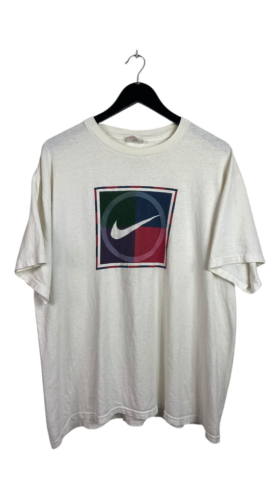 VTG Nike Multicolor Square Logo Tee Sz L/XL