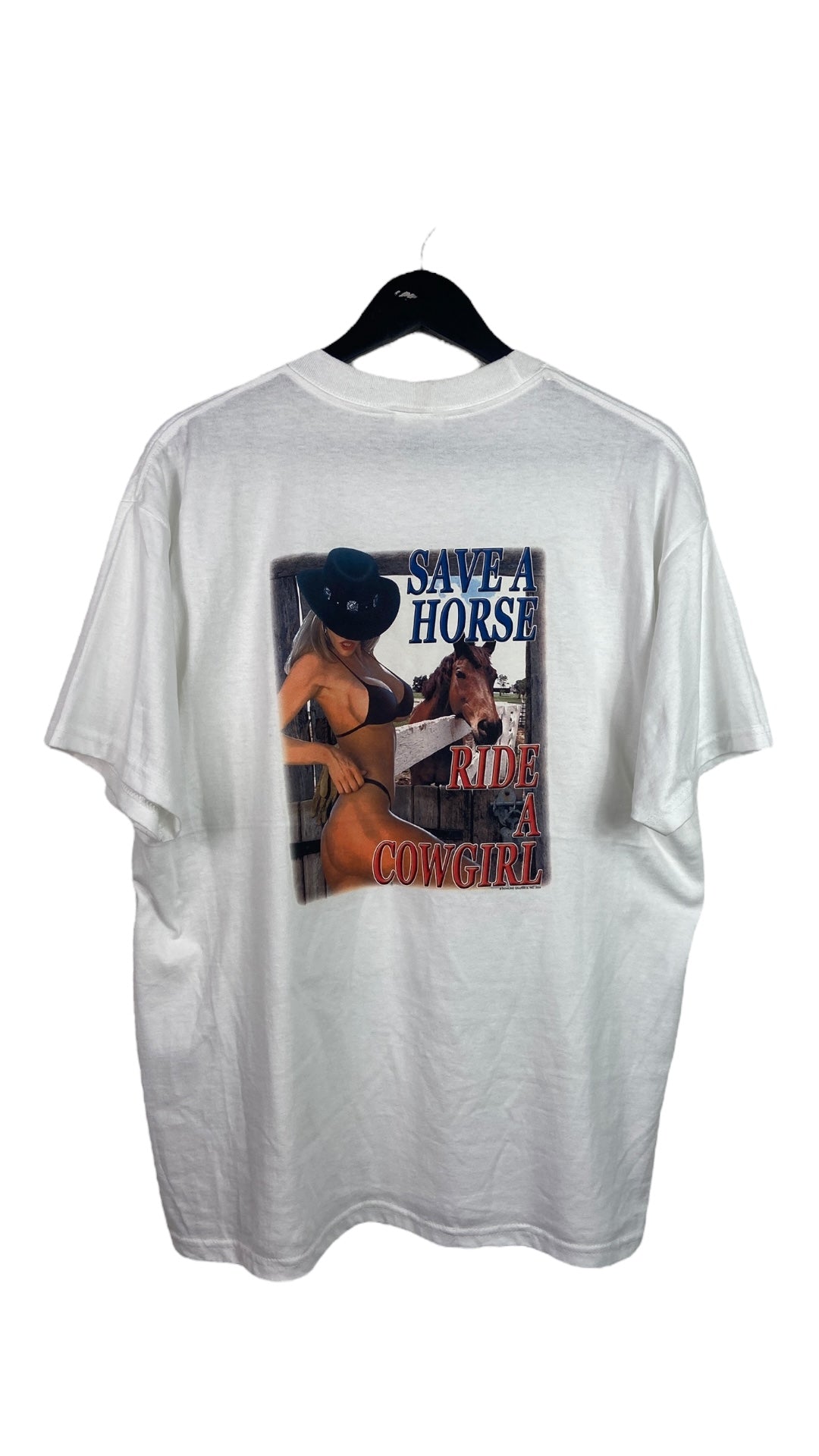 2004 Ride A Cowgirl Graphic Tee Sz L