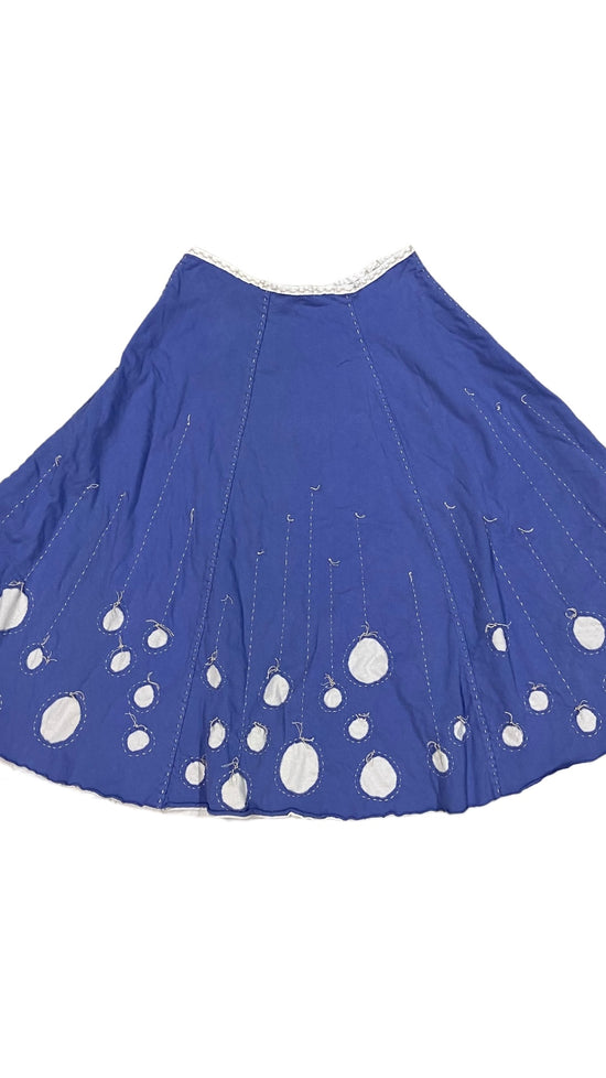 Handmade Blue/Gray Circle Midi Skirt Sz 32x29