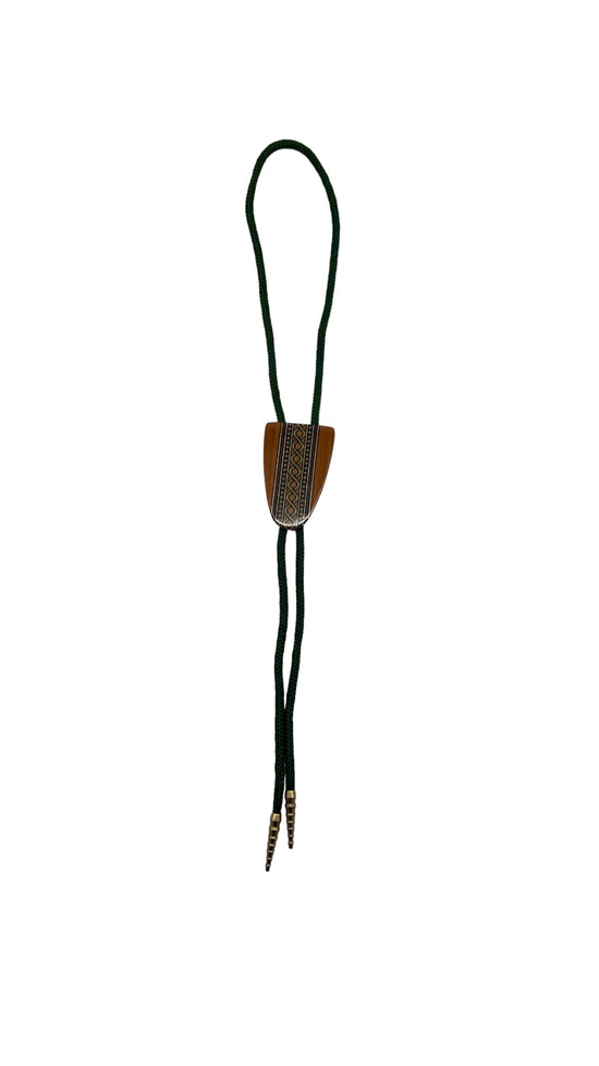 Green/Wood Bolo Tie