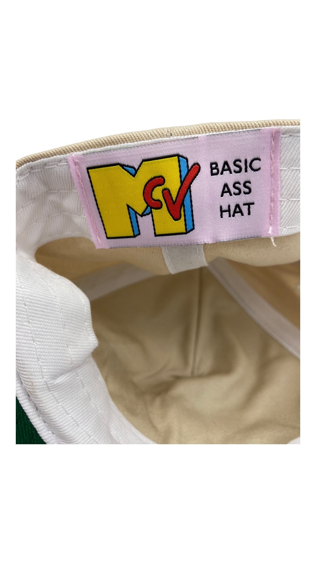 MCV Basic Ass Strapback Cap Cream/Green