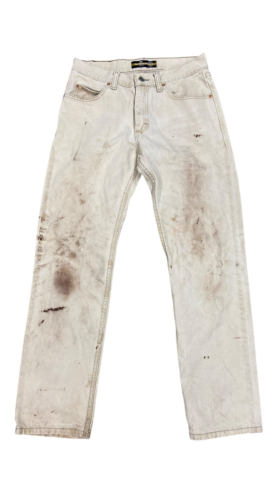 Thrashed Lee Regular Fit Cream Jeans Sz 32x32