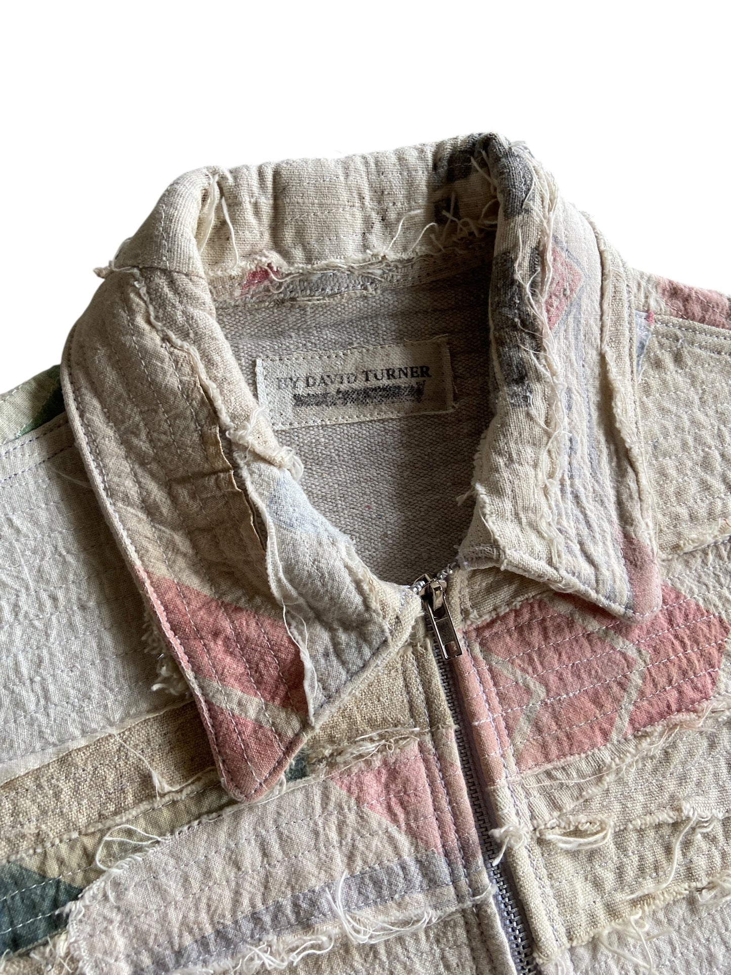 Reworked Cream Crust FeedSack Jacket by david turner Sz M/L