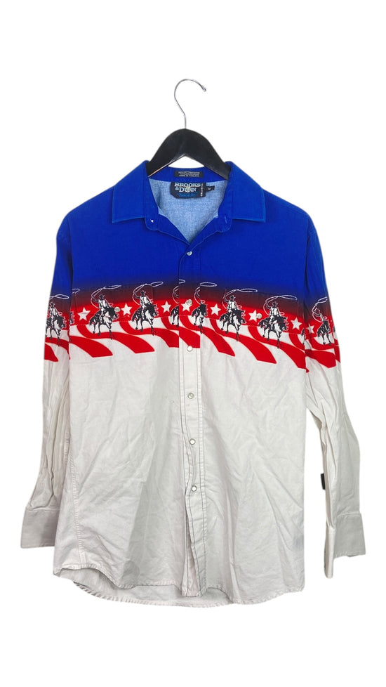 VTG Brooks & Dunn Panhandle Slim Pear Snap Button-up sz M